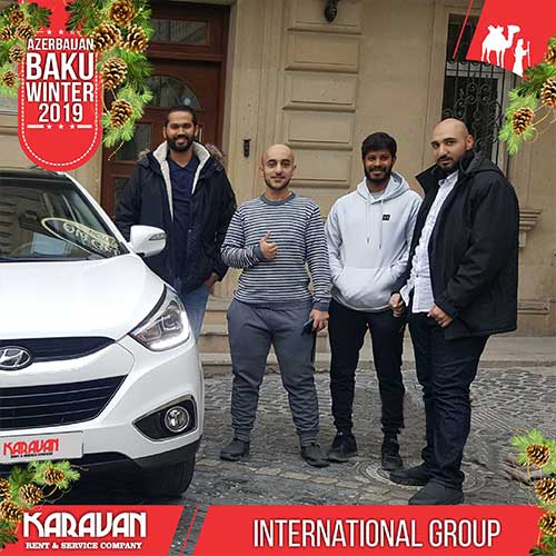 An international group of friends rented a reliable Hyundai ix35 crossover for their vacation in Baku. Our staff in the shortest possible time delivered a clean car with all the accompanying documents directly to the hotel located in the old town of Icheri Sheher.