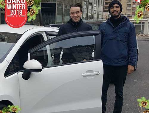 Two Swedish Friends Which Are Students In Sankt-Peterburgh,landed In Baku For Weekend And Rented A Car. They Kept Their Choice On An Economy Class Auto For Quba Trip For Seeing Its Amazing Nature.