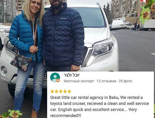 Yuval Və Mitçel Bakıya Yeni Ili Qarşılamağa Gəliblər! Onlar Tətil üçün Bakıda Yolsuzluzluq Avtomobili Olan Toyota Prado 2015 Modelini Icarəcə Götürüblər. Cənab Yuval “Karavan” şirkətini Etibarlı Və Düzgün Bir şirkət Kimi Tövsiyyə Edir!