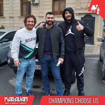 Champions and prize-winners of international competitions, members of the Azerbaijani judo team Mammadali Mehdiyev and Hidayat Heydarov visited Karavan Rent A Car Baku, chose a reliable Toyota Prado SUV for their vacation in Gabala. We became friends with our champions and are waiting for them again at our office.