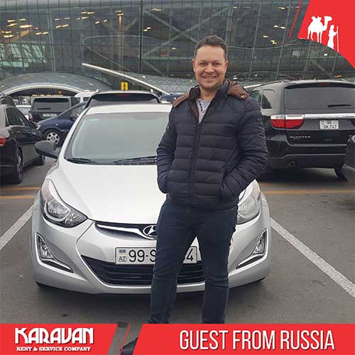 Alexander a guest from Russia came to Baku to visit his relatives. He chose our company as the best in the field of car rental in Baku. Alexander left his choice and rented a Hyundai Elantra 2015. He was very pleased with his choice and the service of our company.