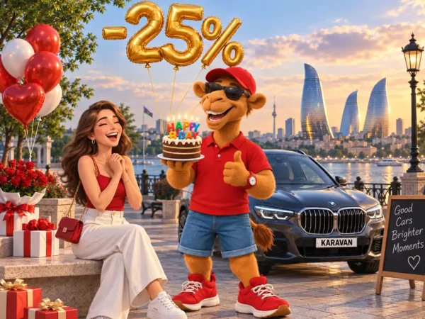 День рождения в Баку: Скидка 25% на аренду авто от Karavan Rent A Car In Baku