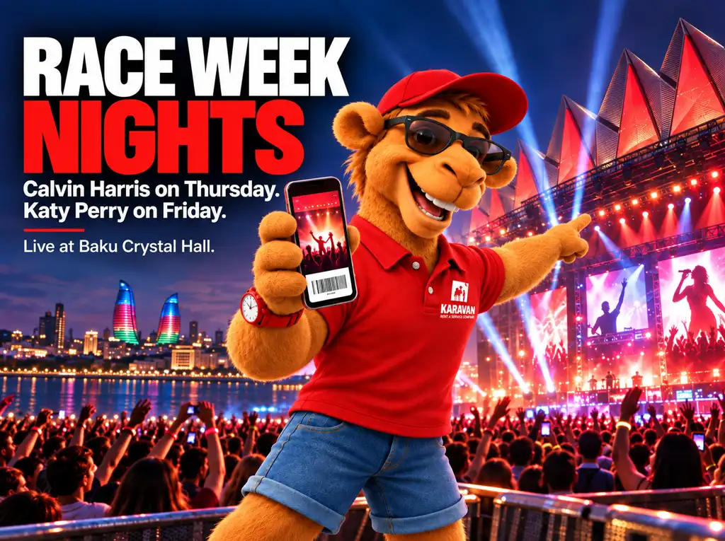 The Azerbaijan Grand Prix on 24&ndash;26 September: Calvin Harris and Katy Perry at Baku Crystal Hall, the fan zone on the boulevard, driver meet-ups, road closures and where to escape after the race.