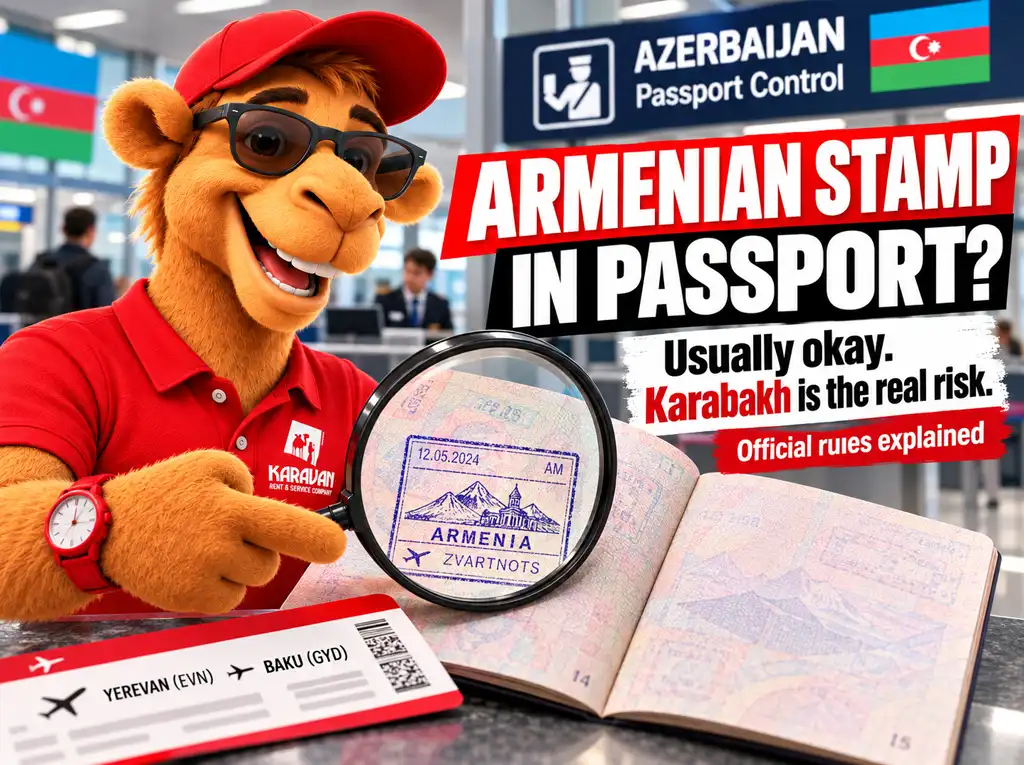 "I have Armenian stamps in my passport &mdash; will they turn me away in Baku?" It's one of the most common questions on travel forums. The short answer: as a rule, no. Here's where the real line of risk lies, what official sources say and how to stay off the blacklist.