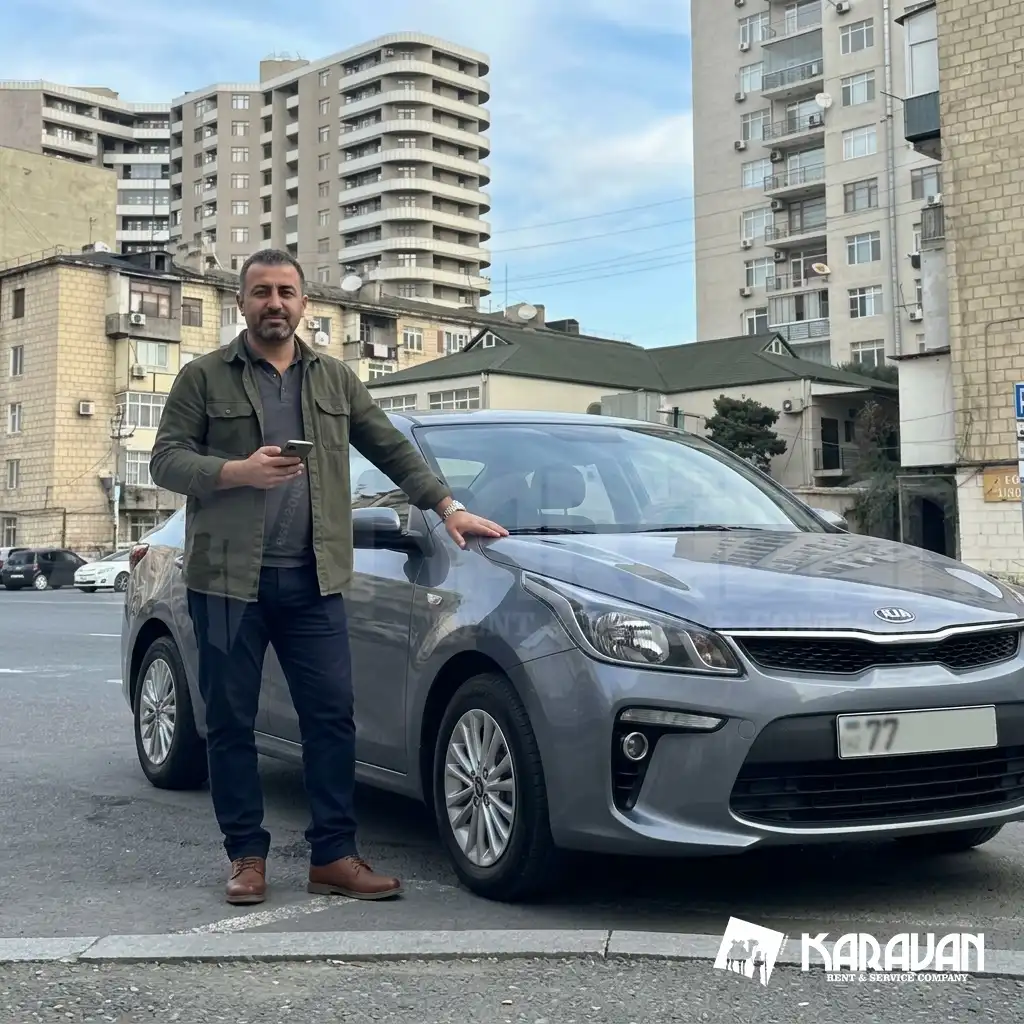 Kia Rio rental in Baku for a month: an inexpensive car for daily work trips
