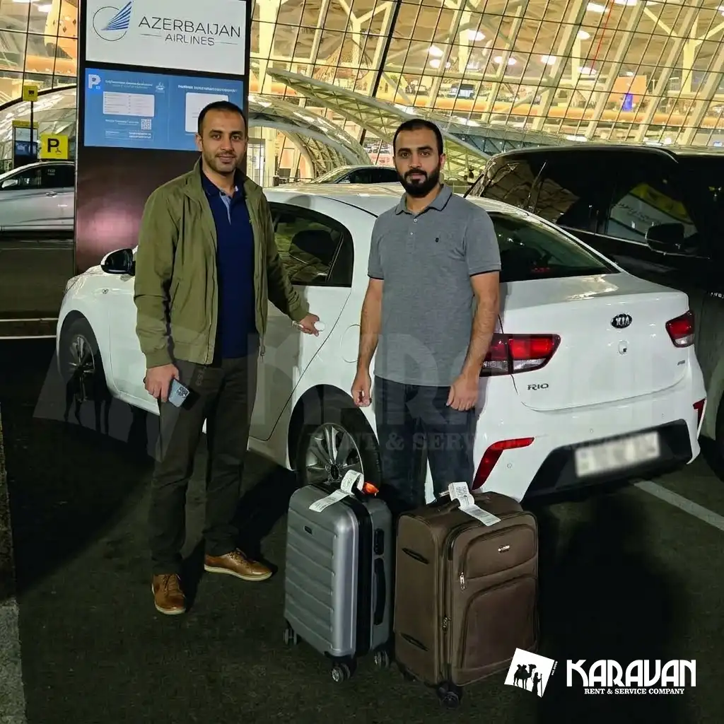 Kia Rio rental in Baku with delivery to Heydar Aliyev Airport (GYD) after a night flight