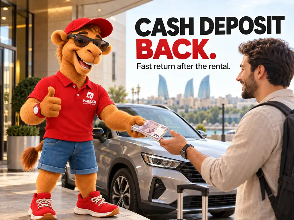 Car rental in Baku without a credit card: Karavan accepts all payment methods — cash, debit cards and bank transfers. How to pay the prepayment and deposit.