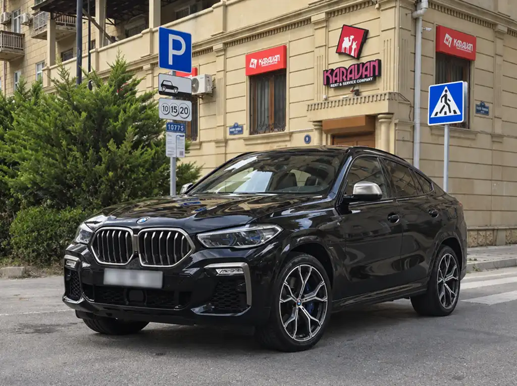 BMW rental in Baku with Karavan Rent A Car in Baku: five models — the luxury X5, X6 and X7 SUVs, the 730d xDrive executive sedan and the 520i business sedan. We compare their size, boot space and cabins, help you choose the right BMW for your trip and explain the rental terms.